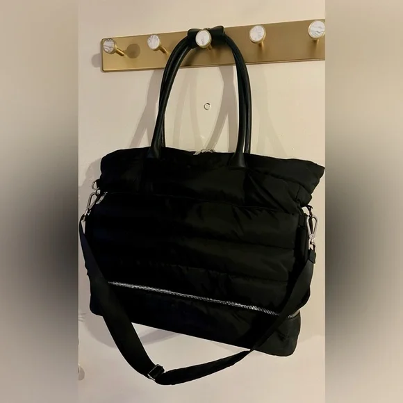 Black Quilted Tote Bag EUC! - Picture 3 of 14